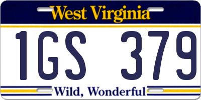 WV license plate 1GS379