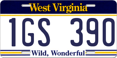 WV license plate 1GS390
