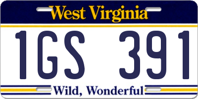 WV license plate 1GS391