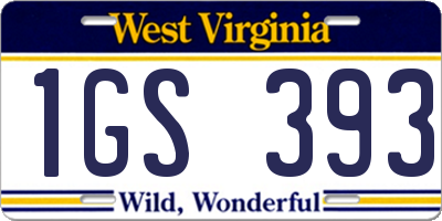 WV license plate 1GS393