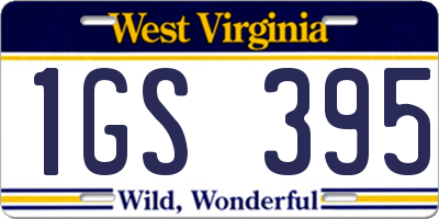 WV license plate 1GS395