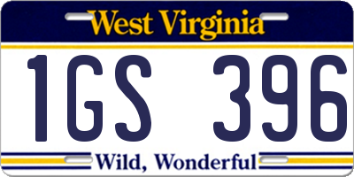 WV license plate 1GS396