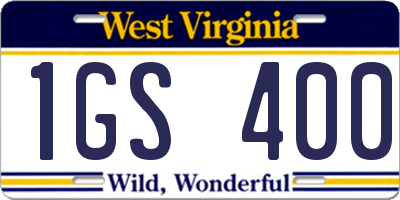 WV license plate 1GS400