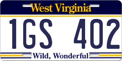 WV license plate 1GS402