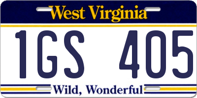 WV license plate 1GS405