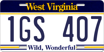 WV license plate 1GS407