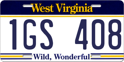 WV license plate 1GS408