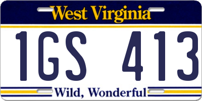 WV license plate 1GS413