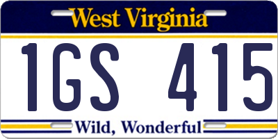 WV license plate 1GS415