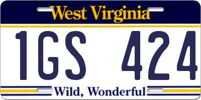 WV license plate 1GS424