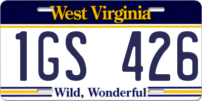 WV license plate 1GS426