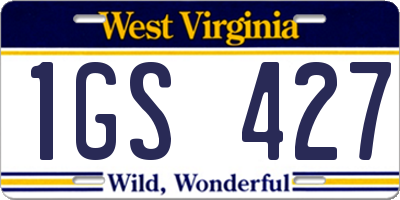 WV license plate 1GS427