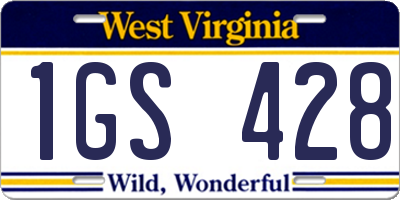 WV license plate 1GS428