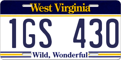 WV license plate 1GS430