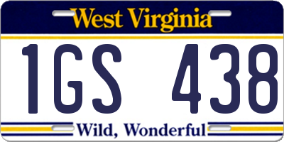 WV license plate 1GS438