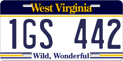 WV license plate 1GS442