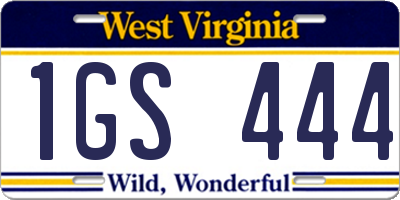 WV license plate 1GS444