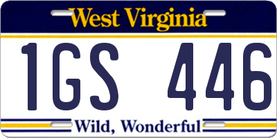 WV license plate 1GS446