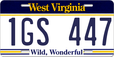 WV license plate 1GS447