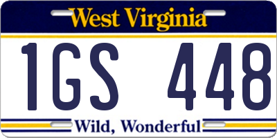 WV license plate 1GS448