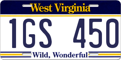 WV license plate 1GS450