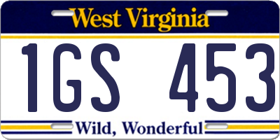 WV license plate 1GS453