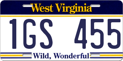 WV license plate 1GS455