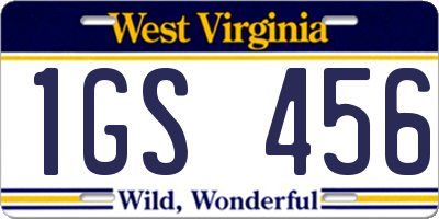 WV license plate 1GS456