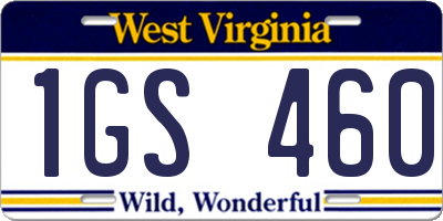 WV license plate 1GS460