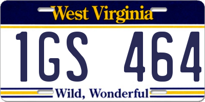 WV license plate 1GS464