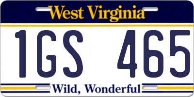 WV license plate 1GS465