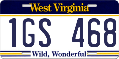 WV license plate 1GS468