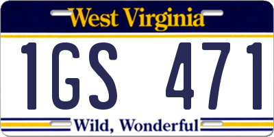 WV license plate 1GS471