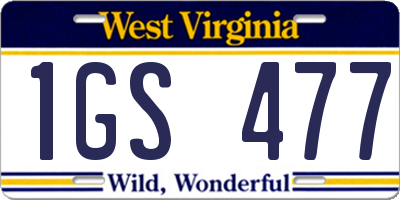 WV license plate 1GS477