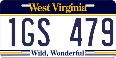 WV license plate 1GS479