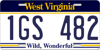 WV license plate 1GS482