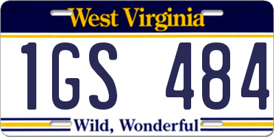 WV license plate 1GS484