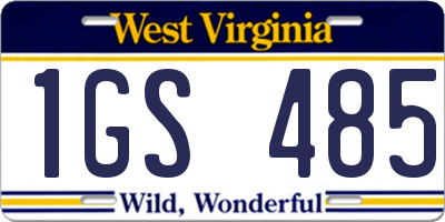 WV license plate 1GS485