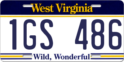 WV license plate 1GS486
