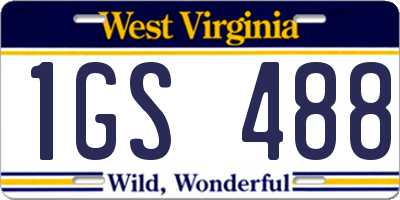 WV license plate 1GS488
