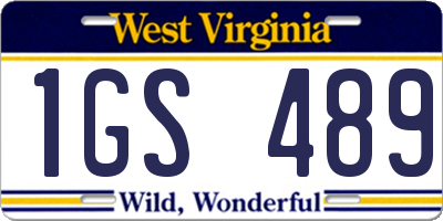 WV license plate 1GS489