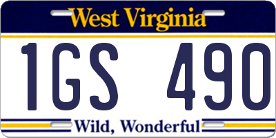 WV license plate 1GS490