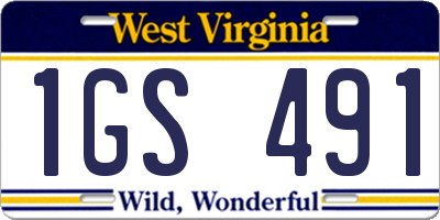 WV license plate 1GS491