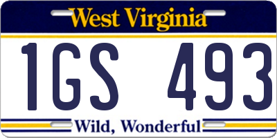 WV license plate 1GS493