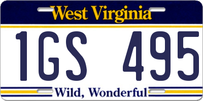 WV license plate 1GS495