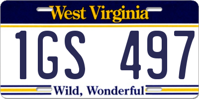 WV license plate 1GS497