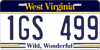 WV license plate 1GS499