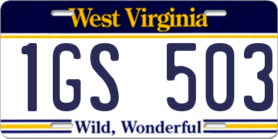 WV license plate 1GS503