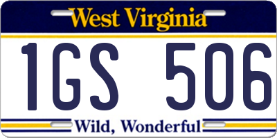 WV license plate 1GS506