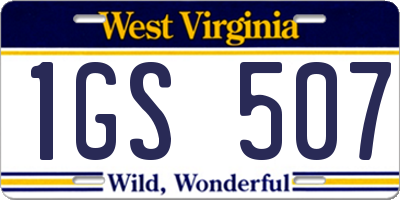WV license plate 1GS507